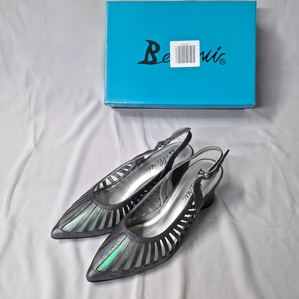 Bellini Love Slingback Women's Silver Metallic Pumps Size 8.5M‎ NIB